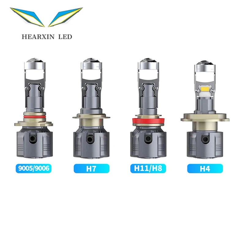 

2pcs H4 H7 Led Mini Projector Lens H8 H11 Canbus 9005 HB3 9006 HB4 Car Headlight Bulbs 27W Lamp 12V 24V 6000K High Lumens