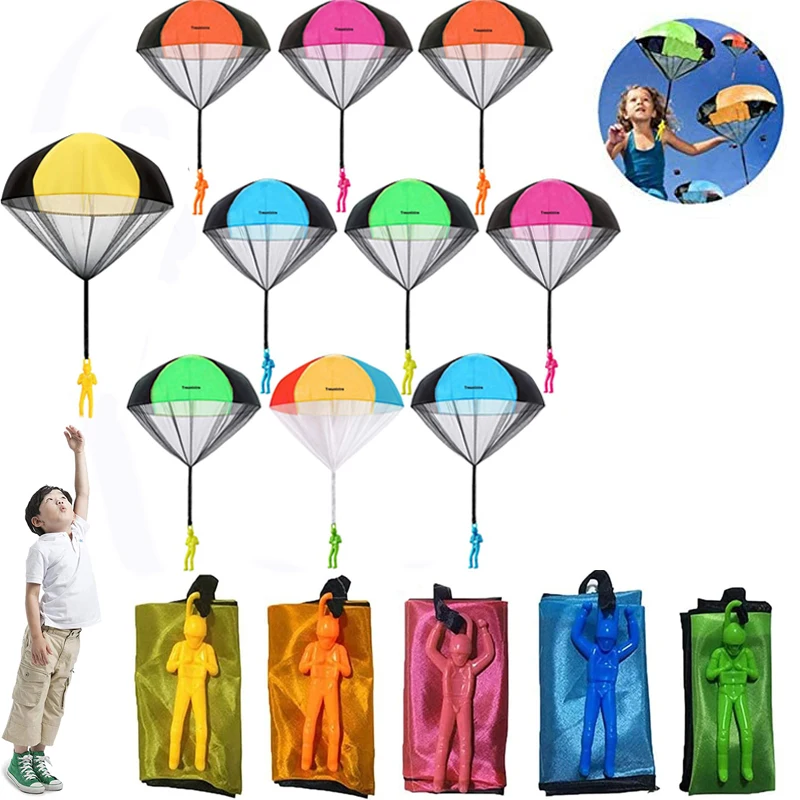 6PcsHandThrowingParachuteChildrenOutdoorFunToysGame