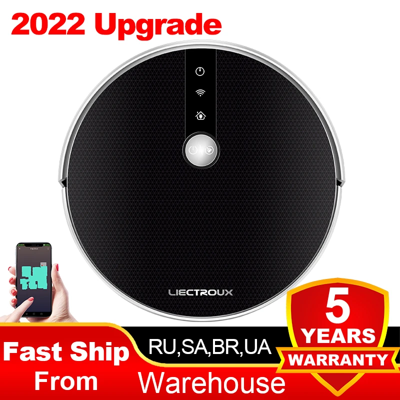 Liectroux C30b Robot Vacuum Cleaner Smart Mapping,app & Voice Control,6000pa Suction,wet Mopping