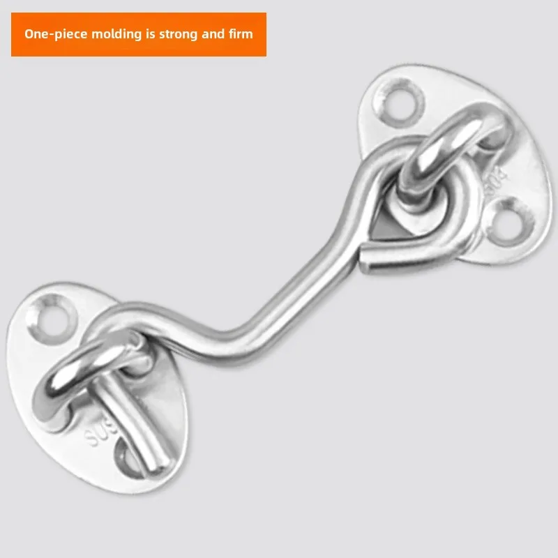 Heavy Stainless Steel Duty Privacy Hook and Eye Latch Lock with Screws Black Silver Barn Door Easy Locks Gate Latch Window Wind