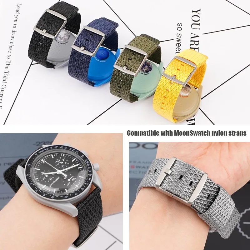 20mm 22mm Quick Release Canvas Watchband for Omega X Swatch Seiko Outdoor  Sports Nylon Strap Men Women Bracelet Black Blue Green - AliExpress