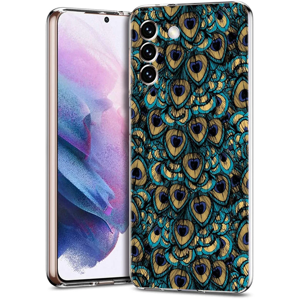 Vibrant Peacock Feathers Transparent Phone Case