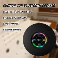 Altavoz Bluetooth resistente al agua con luces LED coloridas, fuerte ventosa y soporte para teléfono, mini altavoz portátil para exteriores/espectáculos - Imagen 3