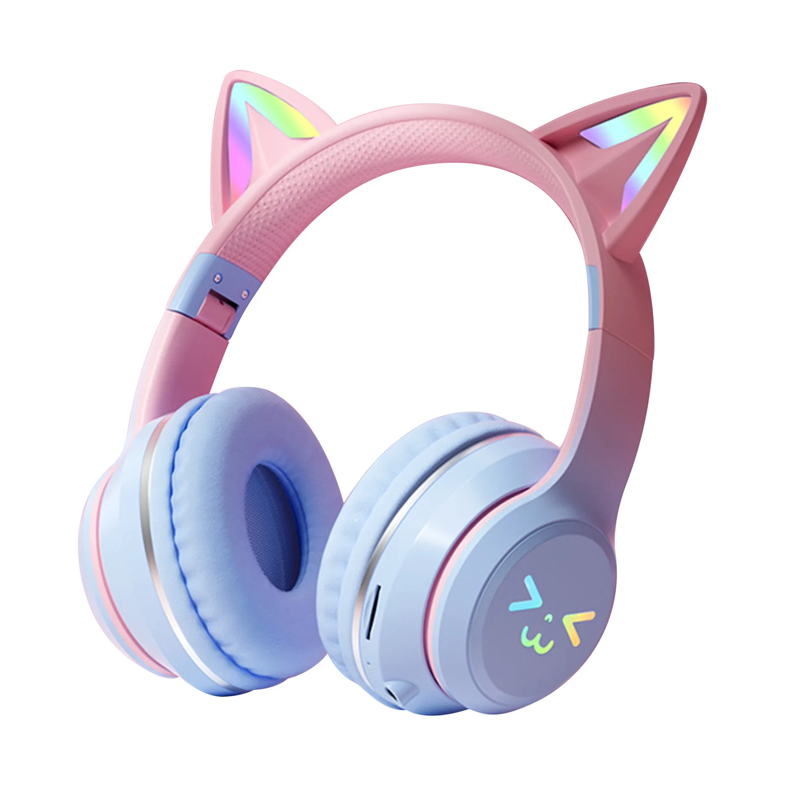 

Регулируемая Беспроводная игровая гарнитура с кошачьими ушами, складная TF-карта, модная RGB фотография, подарок, симпатичное FM-радио из АБС-пластика, управление громкостью с микрофоном