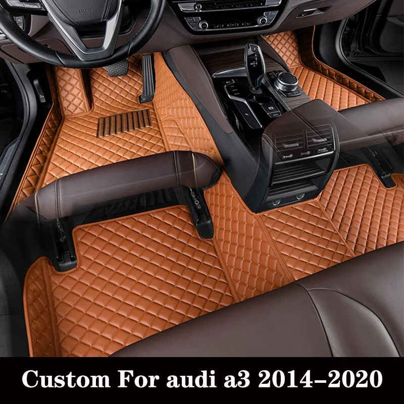 

Автомобильный напольный коврик на заказ для Audi A3 2014 2015 2016 2017 2018 2019, алмазная нескользящая подкладка для ног, искусственный ковер, автомобильные аксессуары