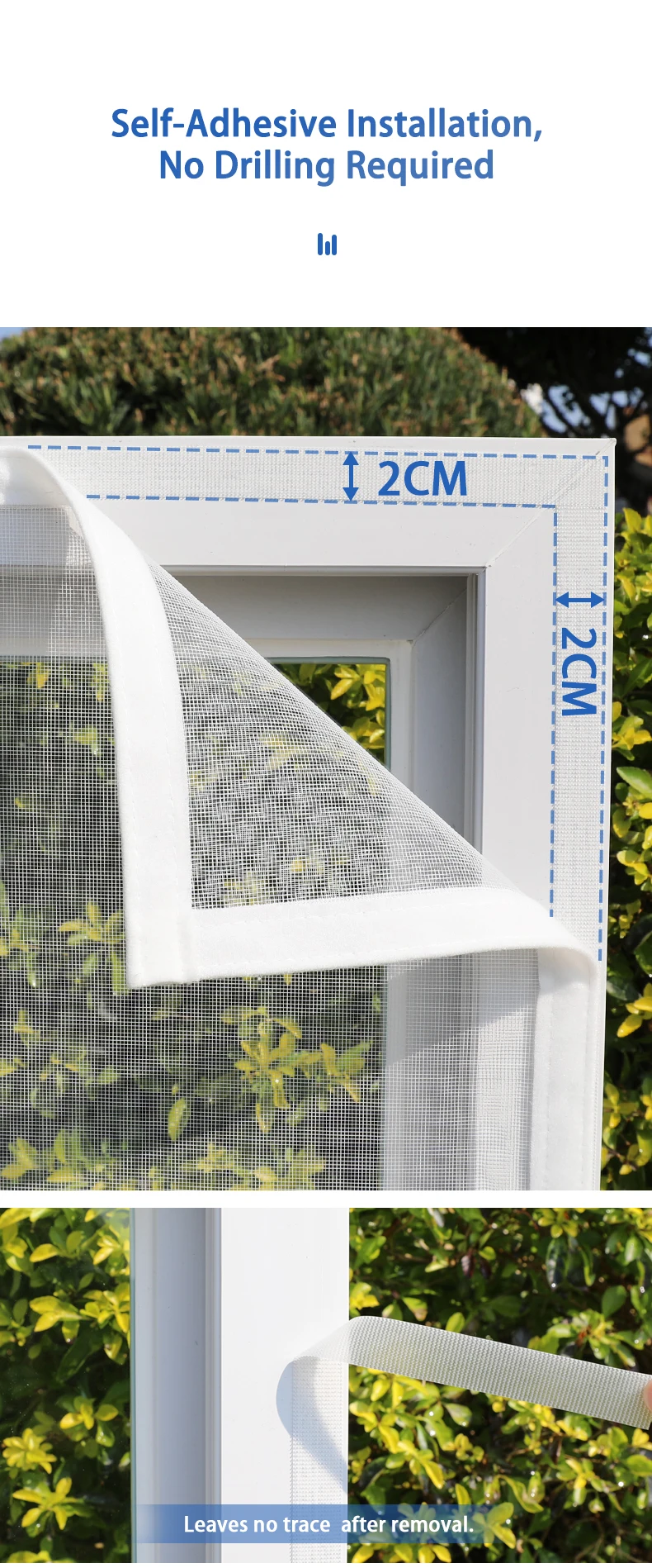 Description Picture 6 of itemWindow Screen â€“ Mosquito & Dust Defense Tool-Free Setup Ultra-Thin & Breathable Mesh Fits Most Windows & Patio Doors