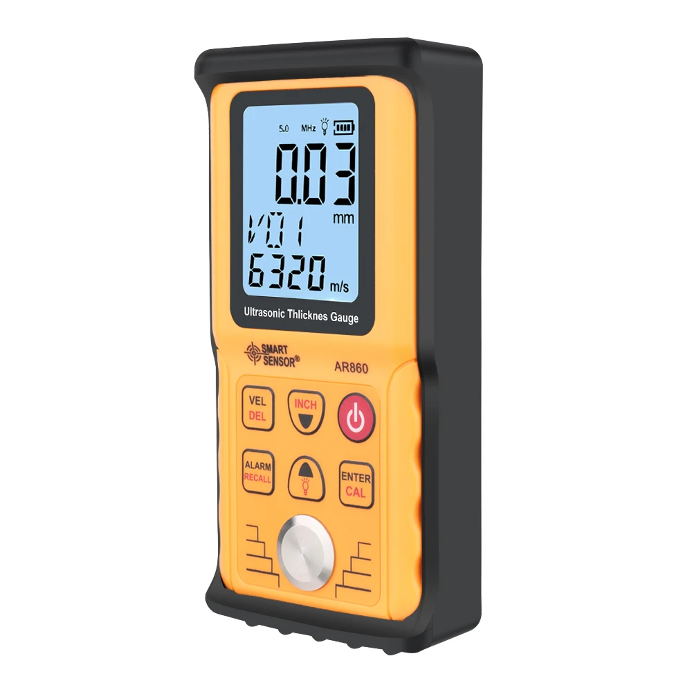 Ultrasonic thickness gauge Digital sheet metal Measuring range: 1.0 to 300mm (steel) Sound Velocity Meter Smart Sensor AR860 thickness gauge