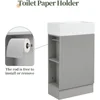 Small Bathroom Vanity with Sink, Freestanding Bathroom Vanity with Toilet Paper Holder & 1 Door, Wood Bathroom Cabinet 2