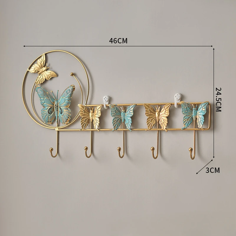 Metal Butterfly Crafts Ornaments Hook Gifts Wall Decor Door Hanger Decoration Hooks Iron Art Hanger for Home Clothes Hats Keys