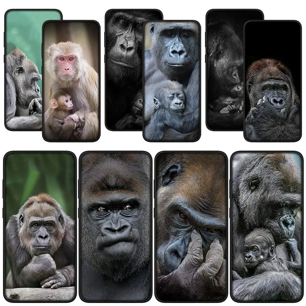 Monkey Cute Gorilla Ape Baby Cover Morbida Per Samsung Galaxy S21 S20 Fe S23 S22 Ultra S8 Plus A12 A13 A21S A73 + Custodia