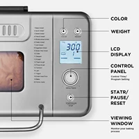 Neretva 20-IN-1 Bread Maker, Dual Heater 2LB Bread Machine BPA-Free Material & Nonstick Ceramic Pan Compact Bread Maker Machines 2