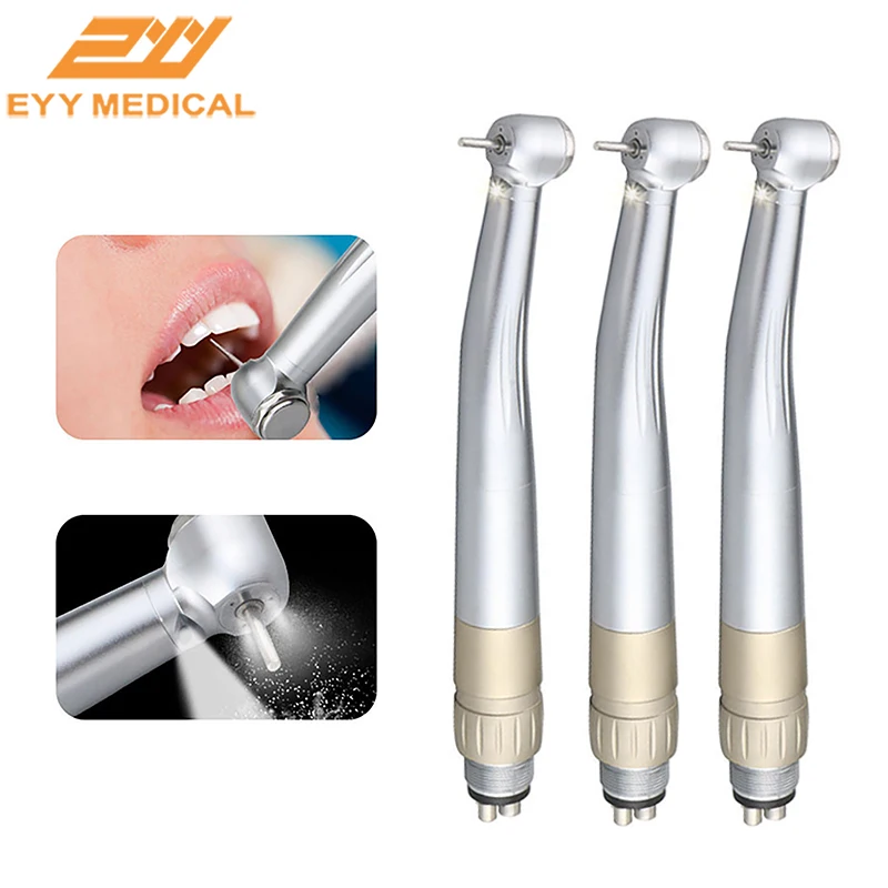 EYY-pieza de mano quirúrgica de alta velocidad LED de fibra óptica Dental, acoplamiento B2 M4, botón pulsador, puntas de dentista, turbina de aire compatible con acoplador NSK
