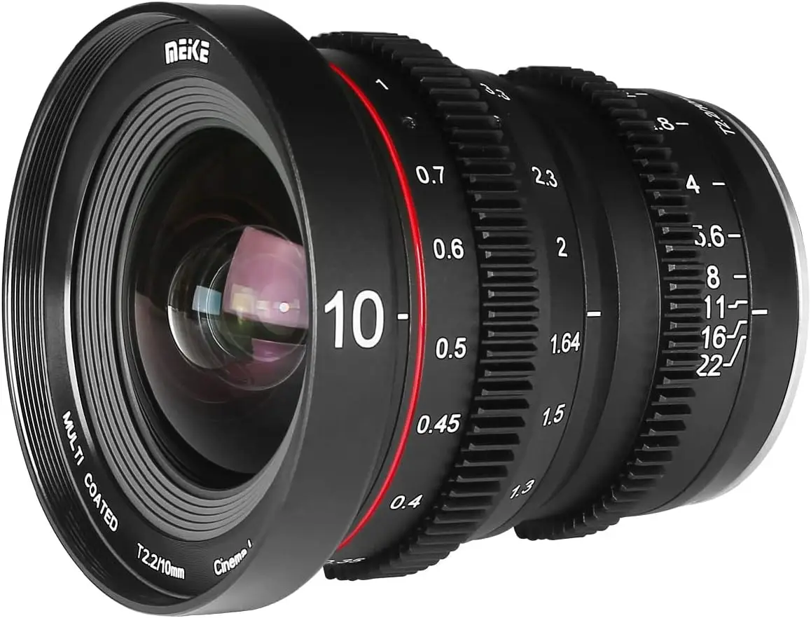 Meike 10Mm T2.2 Messa A Fuoco Manuale Bassa Distorsione 6K Mini Prime Cine Per Sony E/ Canon Rf/ Fuji Fx/ Micro M43