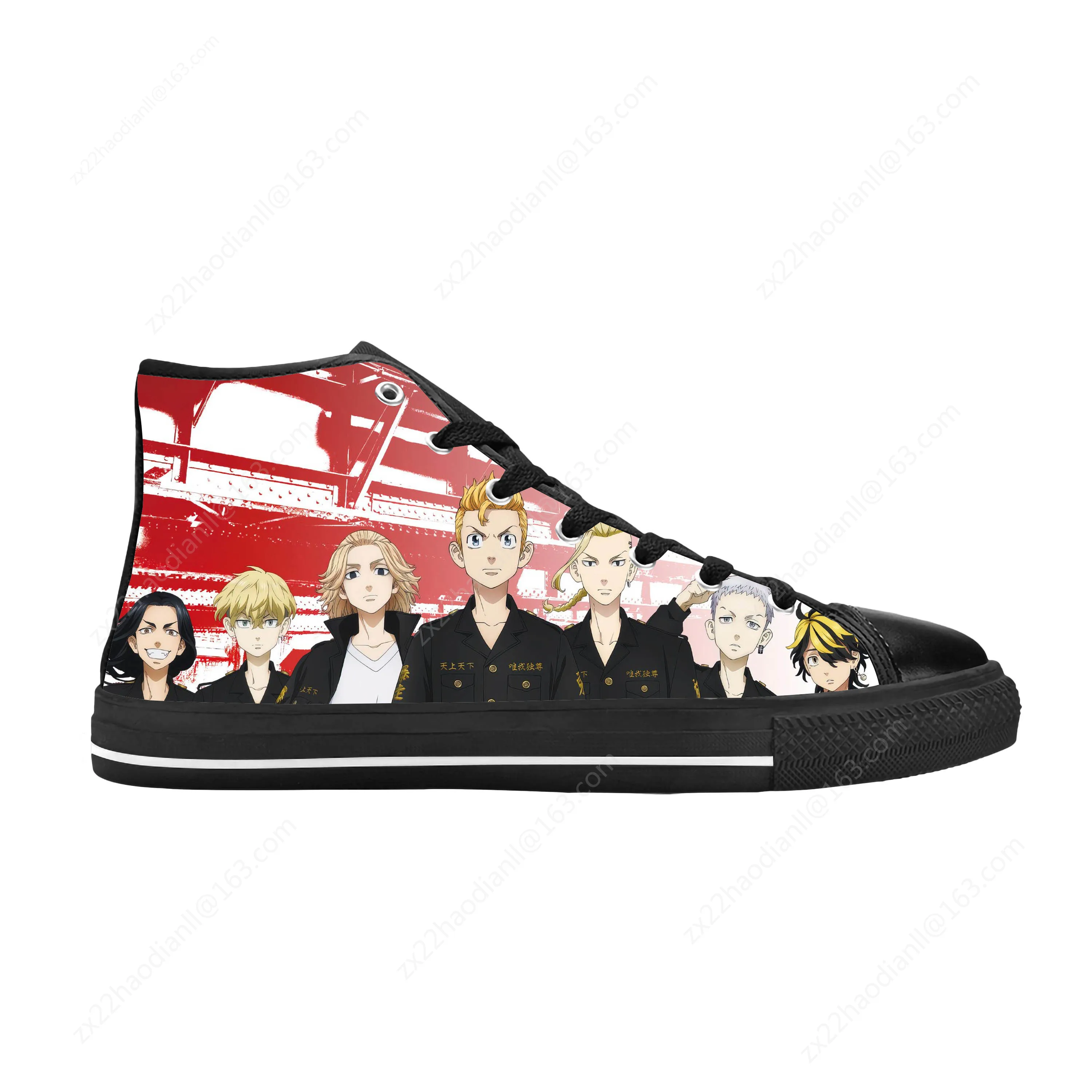 Japanese Anime Cartoon Manga Tokyo Revengers Cool Casual Cloth Shoes High Top Comfortable Breathable 3D Print Men Women Sneakers