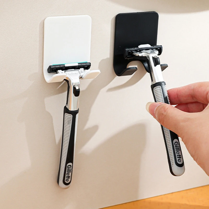 Shaving Razor Holder razor holder,razor storage box Alumium Men Shaving Shaver Storage Hook Wall Shelf Razor Rack Bathroom Kitchen Organizer Accessories 2PCS