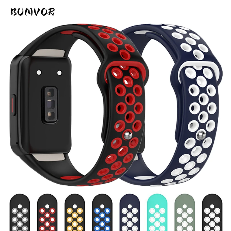 

Silicone Strap For Huawei Band 6/6 Pro/Honor Band 6 Smartwatch Replacement Wristband Sport Breathable Bracelet For Honor Band 7