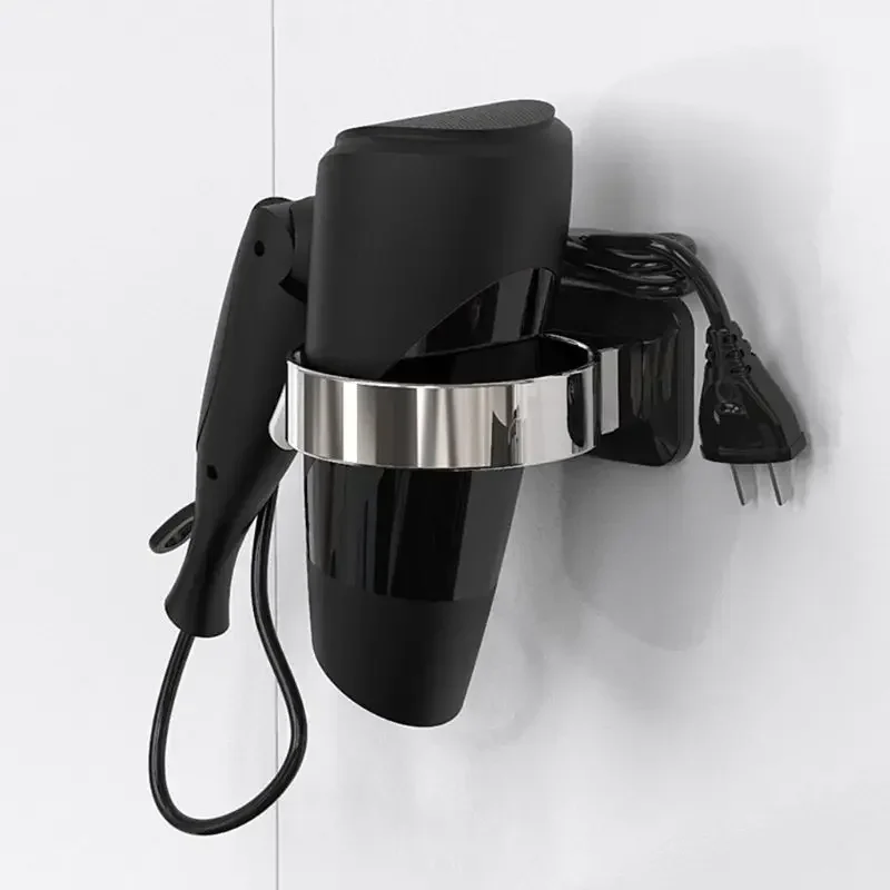 Punch-free Hairdryer Storage Rack Wall Mounted Hair Dryer Holder Stand Shelf for Home Bathroom Dressing Room No Drill Organizer 4