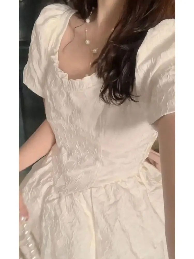 الكورية نمط فقاعة كم فراشة عقدة مربوط فستان المرأة...