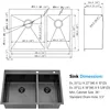 33x22 Black Drop In Double Bowl 60/40 Kitchen Sink, 33 Inch 16Gauge Black Drop In 60/40 Double Bowl Kitchen Sinks 5