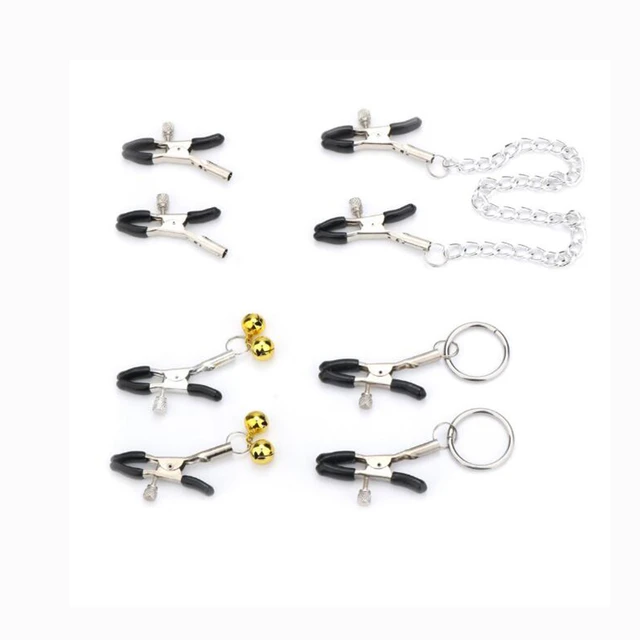 Fantasy Nipple Clamps Breast Clamps Sex Metal Chain Clip Women Adult Flirt  Toy