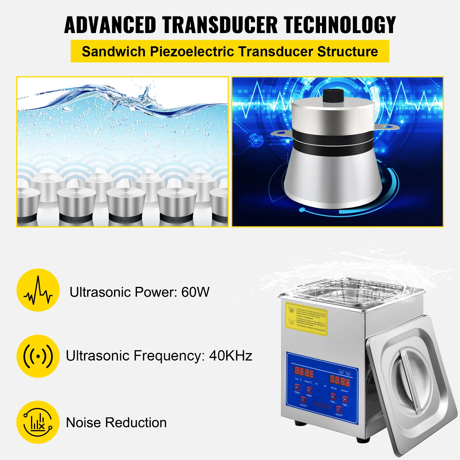 SucceBuy1.3L2L3L6L10L15L22L30LUltrasonic Cleaner Lave-Dishes Portable Washing Machine Diswasher Ultrasound Home Appliances 3