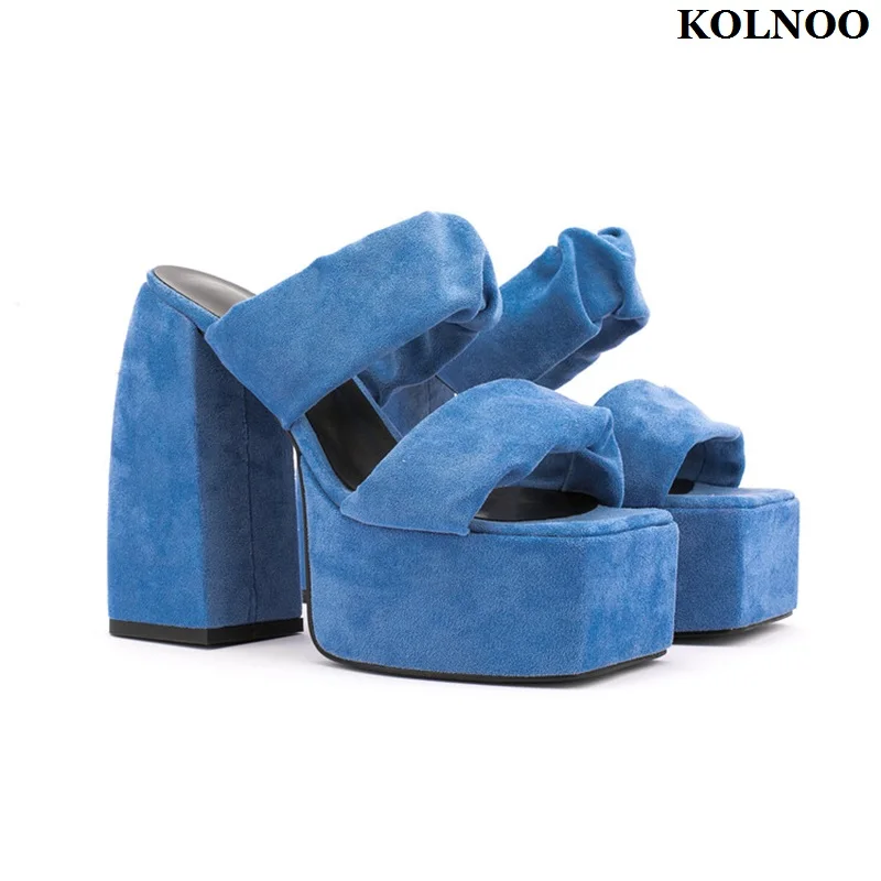 

Kolnoo Handmade New Thick Heels Women's Sandals Sexy Night-club Summer Daily Wear Shoes Platform Evening Fashion Hot Sale Shoes