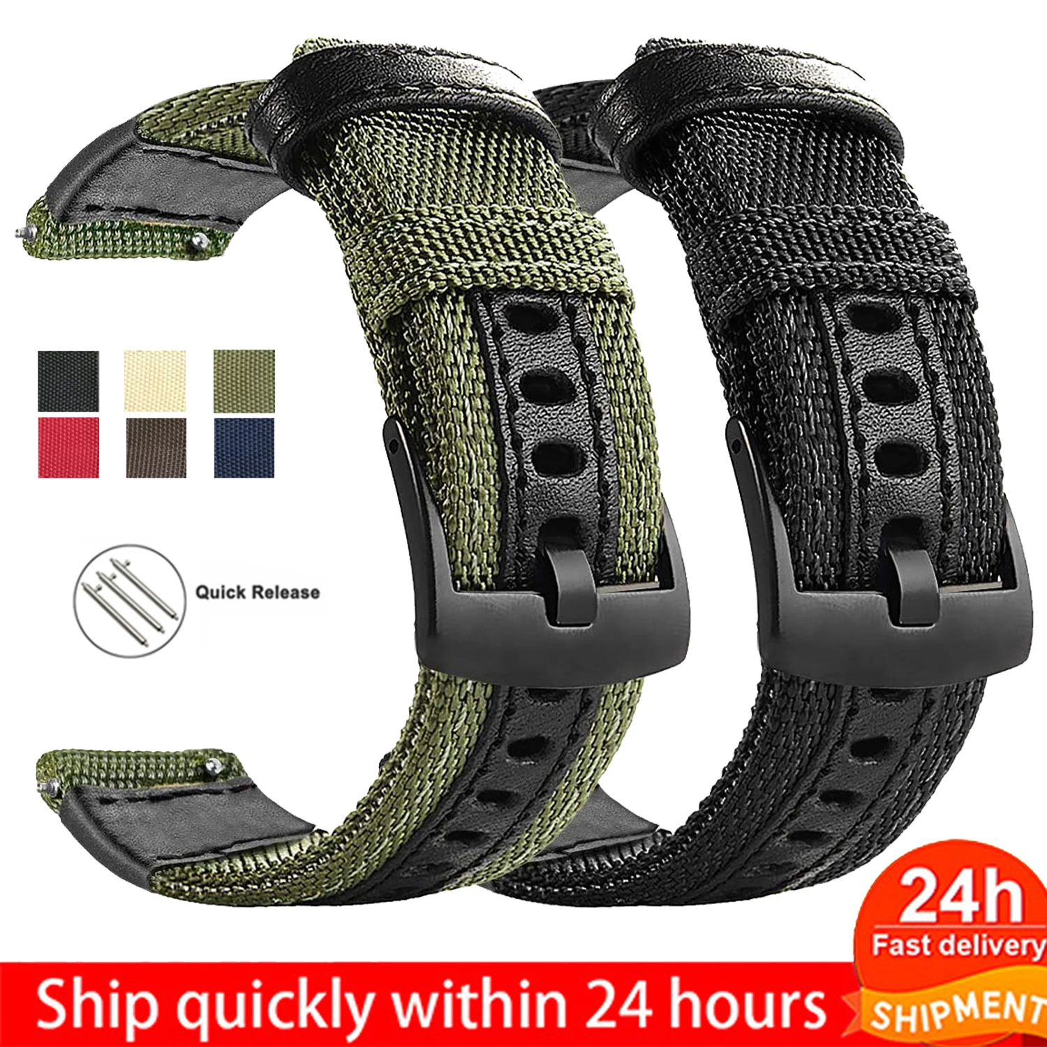 

Ремешок нейлоновый для Samsung Galaxy Watch 3 41 мм 45 мм, Аксессуары для Samsung Galaxy Watch 42 мм 46 мм, ремешок 20 мм 22 мм с черной пряжкой