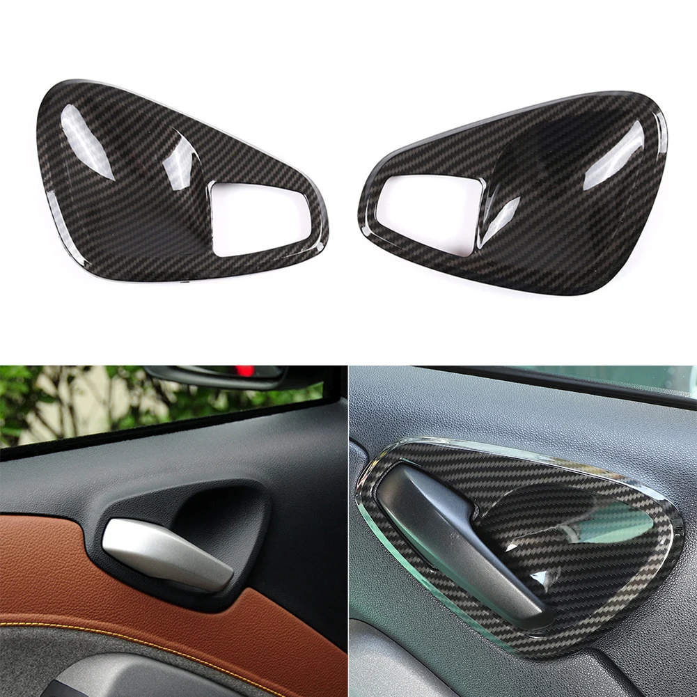 Brand New High Quality New Practical Decorative Frame Replacement Carbon Fiber Look Door Handle Fittings For Smart Fortwo 451