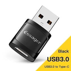 Universal OTG Type C to USB Adapter with Micro USB Conversion (USB to Type C Black)