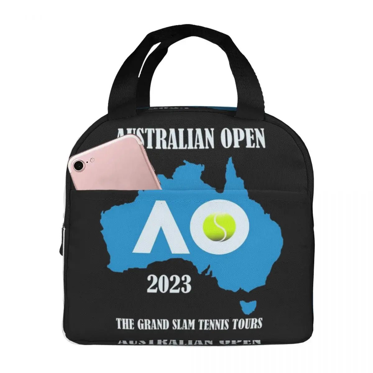 

Australian Open AO Lunch Bags Bento Box Waterproof Lunch Tote Resuable Picnic Bags Cooler Thermal Bag for Woman Student Office