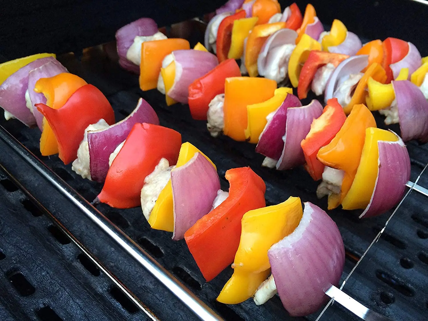 Description Picture 2 of item40PCS 304 Stainless Steel 13.5"Long Flat Barbecue Skewers,BBQ Kebob Skewers with Metal Storage Tube,Reusable For Grilling