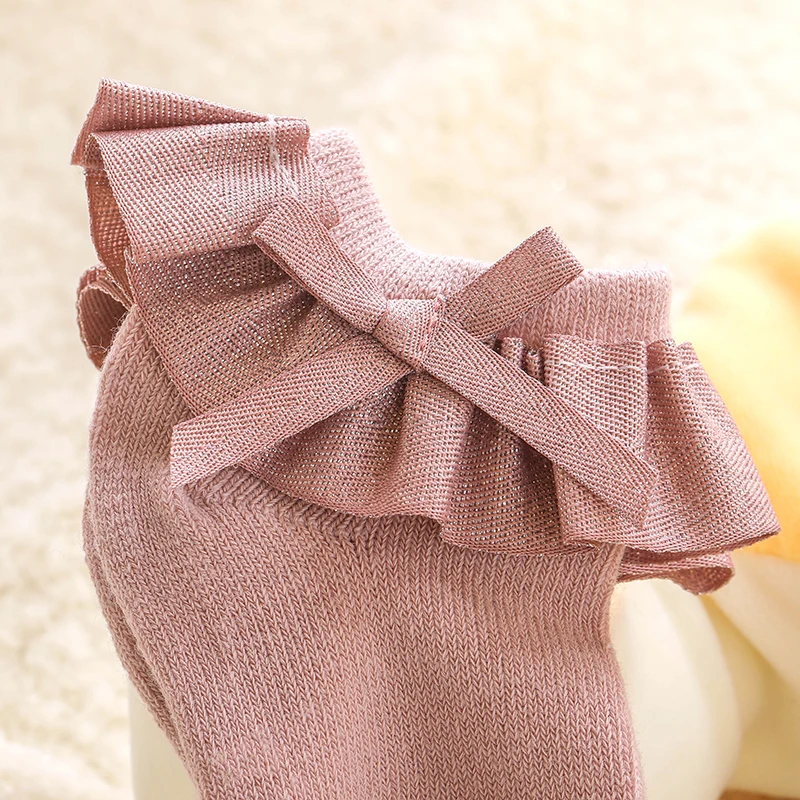 0-12M Newborn Baby Lace Socks Bow Princess Socks Girls Infant Spring and Autumn Baby Cotton Girls Breathable Ruffled cotton socks,kids socks,baby socks,girls socks