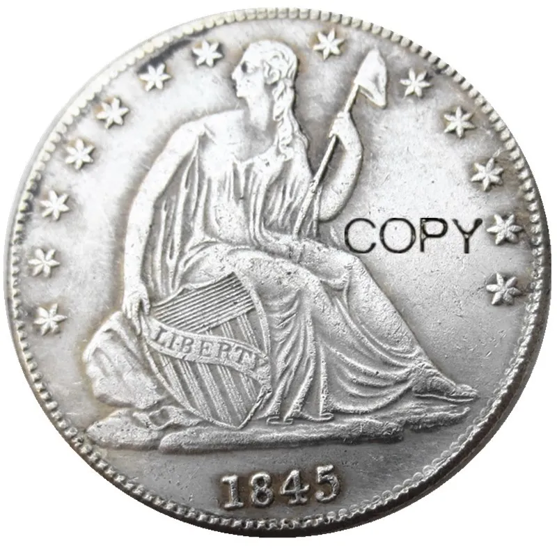 

US 1845-PO Liberty Seated Half Dollar Silver Plated Copy Coins