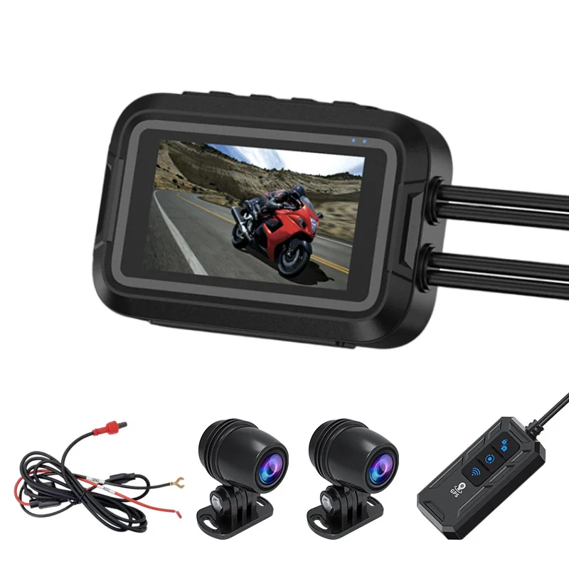 

Motorcycle Driving Recorder 150° Wide Angle High-Definition 1080P Front And Rear Dual Camera WiFi Dash Cam IP66 Waterproof