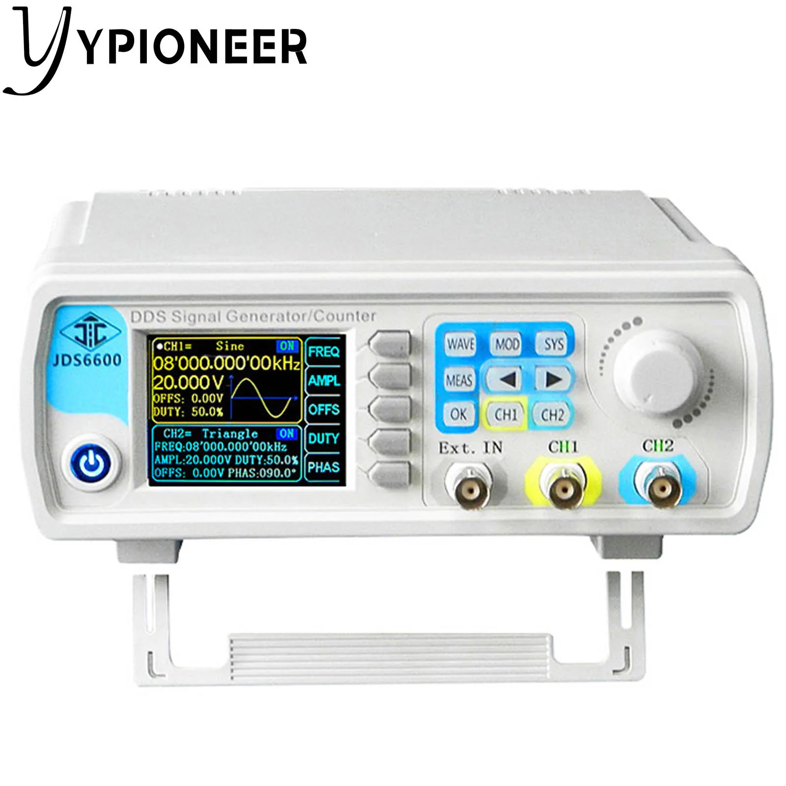 

YPioneer JDS6600 15-60 МГц двухканальный DDS генератор сигналов произвольной формы измеритель частоты цифровой контрольный счетчик