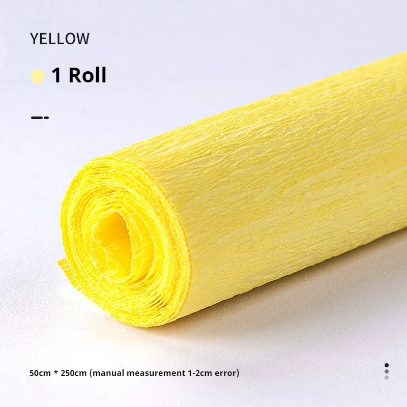Vibrant Handmade Crepe Paper Roll for DIY Crafts & Decor - 250x50cm