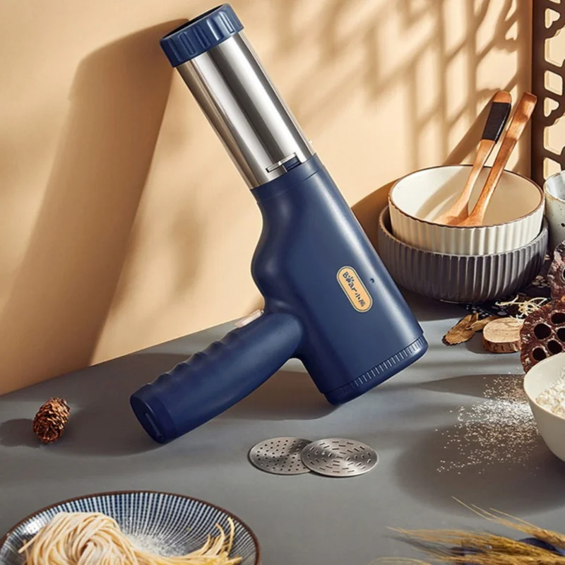 Small Handheld Pasta Noodle Maker Rechargeable Wireless Noodles Press Machine 30S Fast with 3 Kitchen Tools 100V-240V
