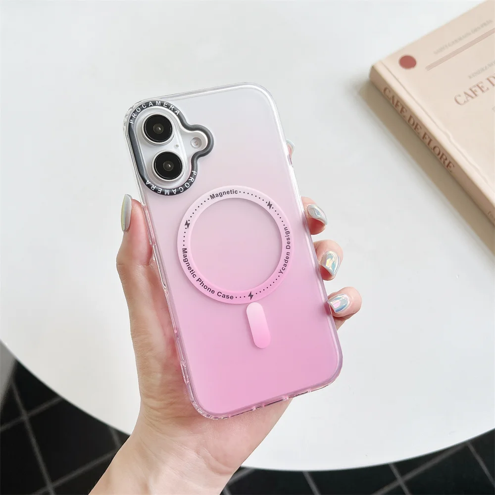 Pour iPhone 16 Pro Max Gradient Aurora Slim Matte Magnetic Case Pour iPhone 11 12 13 14 15 16 Pro Max Plus Mini Housse Antichoc_voghion.com