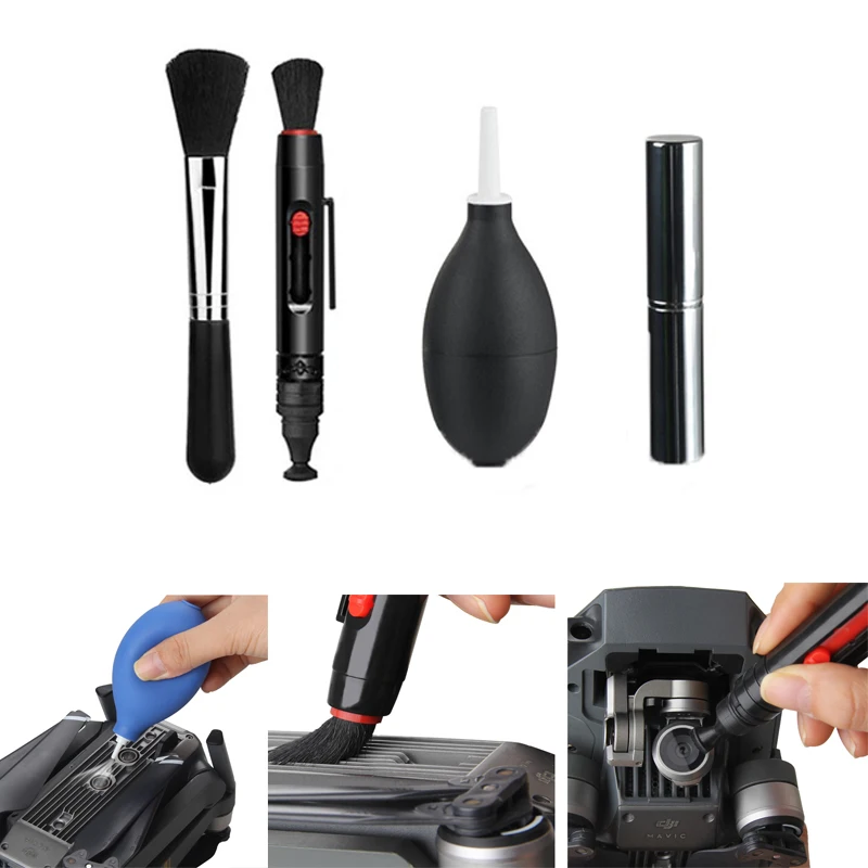 Utilisation du kit de nettoyage drone 19-en-1 avec brosse moteur anti-poussière sur un DJI Mini 5 Pro