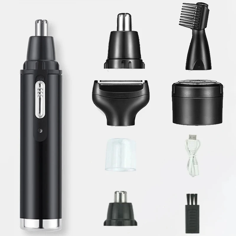 Portable 4 in 1 Multifunctional Nose Hair Trimmer Body Hair Clipper Eyebrow Trimmer Shaving Machine for Man Razor Waterproof