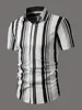 Shirt 3D Printed Striped Plaid Pattern Daily Commute Wear With Men Women Stylish Personality Lapel Button-up Short-sleeved Shirt 5