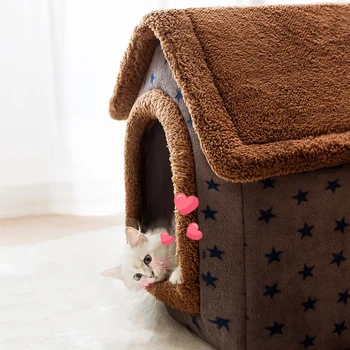 Soft cat house with removable cushion pad 6
