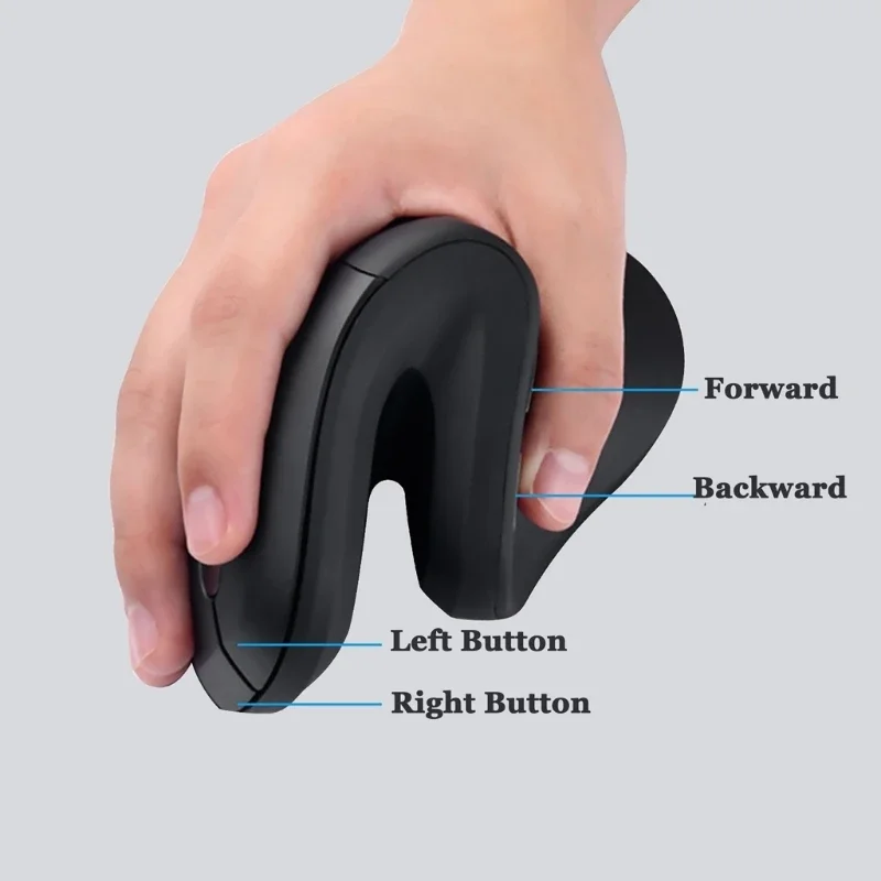 Ergonomic Wireless Vertical Optical Mouse with Adjustable DPI