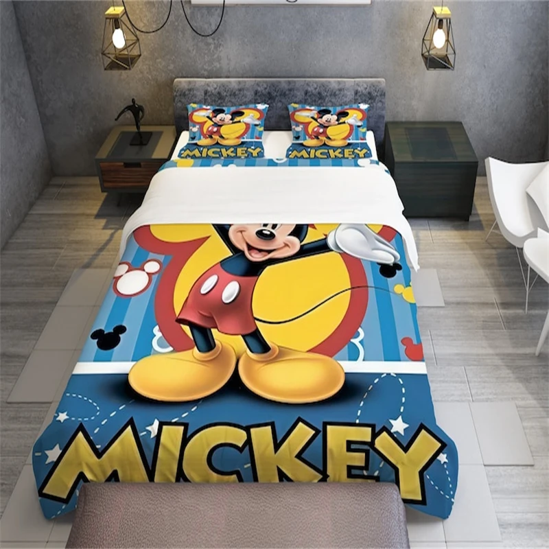 

Duvet Cover Mickey Duvet Cover Pillowcase Set Bedding Multi-Piece Set Full Size Microfiber Fits Single Double King Size