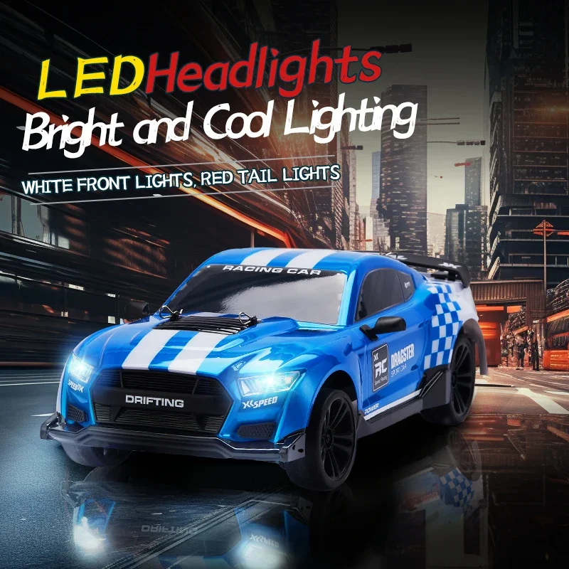 RC Cars 1/14 48Km/h Drift Racing 2.4G 4WD High Speed Remote Control Model Electric Vehicle Car with Light Xmas Gift for Kids