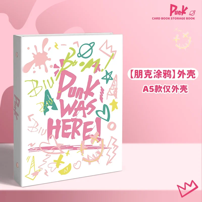 Punk A5 Binder Kpop Photocard Collect Book 3inch 4grid Photo Album Korean