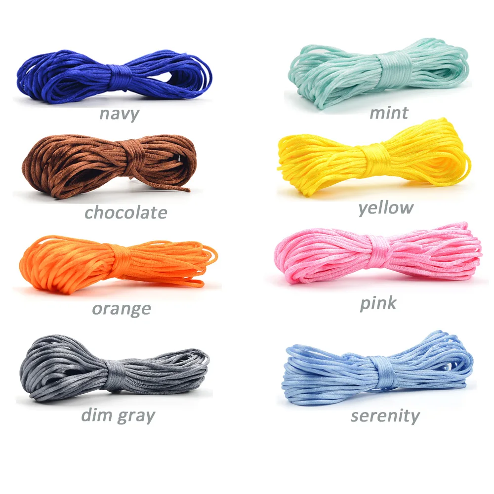 LOFCA 50m Nylon Cord For Teether Necklace Pendant Making Satin Cords Pacifier Clip Chain Accessory String Baby Teething Toy DIY