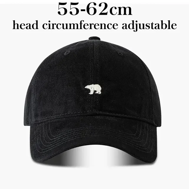 Unisex XL Size Baseball Cap with Polar Bear Embroidery Perfect for Sun Protection and Casual Wear Solid Colors Fisherman Cap for Beach Men and Women