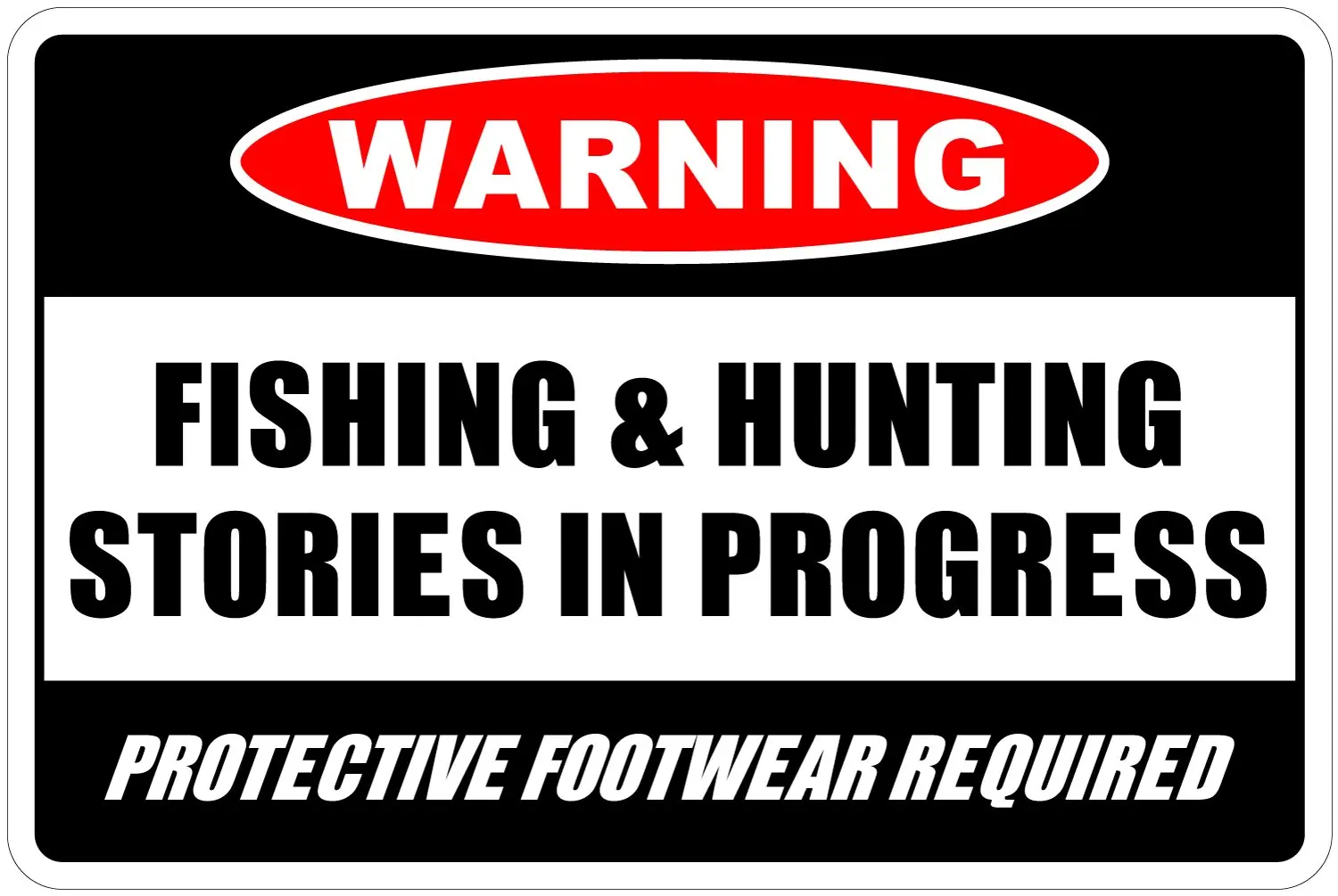 

Fishing & Hunting Stories in Progress Warning Metal Novelty Sign Aluminum NS-Metal Tin Signs, Home Kitchen Wall Retro Poster P