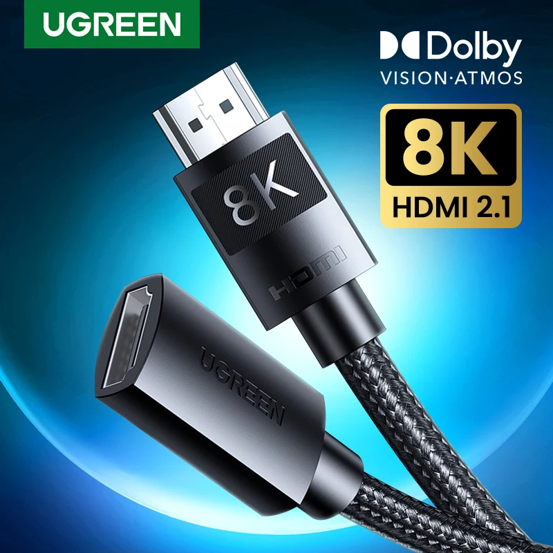 Cavo Di Prolunga Ugreen Cavo Hdmi 2.1 Per Ps5 Gopro Hero 8 8K/60Hz 4K/120Hz Cavo Hdcp 8K Ad Altissima Velocità 48Gbps Earc Hdmi 2.1
